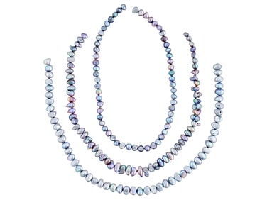 COLLECTION OF BAROQUE PEARLS STRUNG INTO NECKLACES