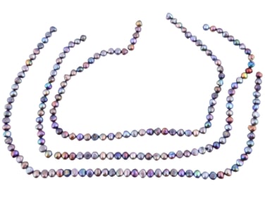 COLLECTION OF ASSORTED DARK PEARL BEADS THREADS