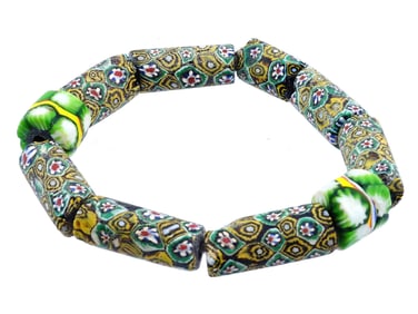 ITALIAN VENETIAN MILLEFIORI MURANO GLASS BEAD BRACELET