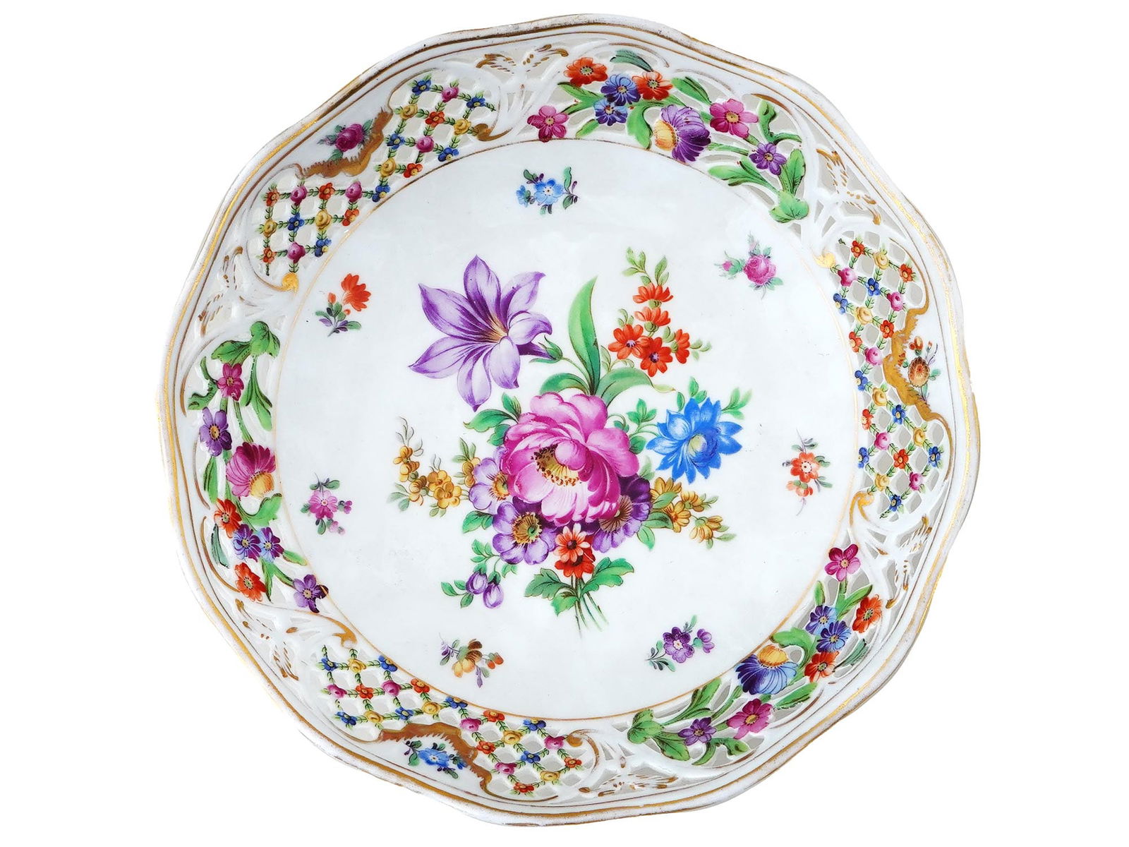 DRESDEN SCHUMANN MANNER RETICULATED PORCELAIN BOWL (1 of 4)