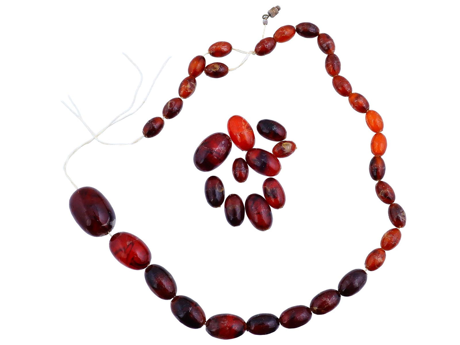 VINTAGE NATURAL CHERRY AMBER BEADED NECKLACE (1 of 7)