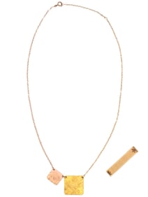 SHAYA GOLD PLATED PENDANT AND 12K GOLD MONEY CLIP