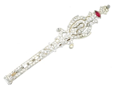 VINTAGE COSTUME JEWELRY SCEPTER BROOCH