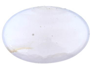 LARGE OVAL SHAPED HAND CARVED WHITE AGATE STONE