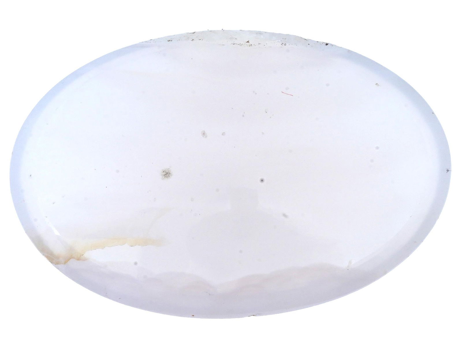 LARGE OVAL SHAPED HAND CARVED WHITE AGATE STONE (1 of 3)