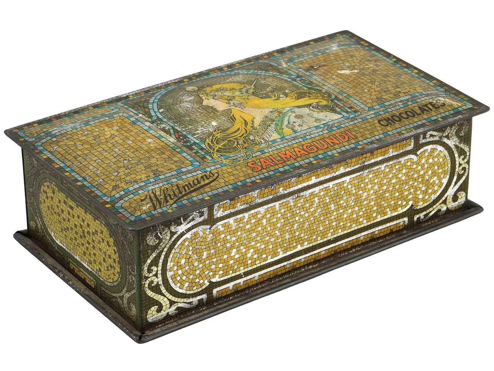 MUCHA ART NOUVEAU WHITMANS SALMANGUNDI CHOCOLATE TIN BOX (1 of 4)