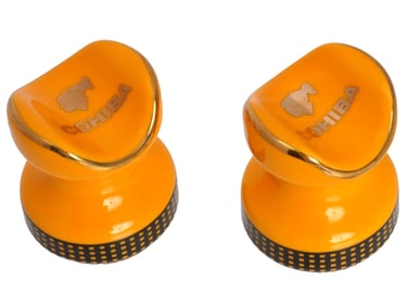 PAIR OF VINTAGE CUBAN COHIBA CERAMIC CIGAR RESTS