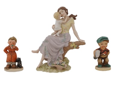 LOT OF MOTHER CHILD HUMMEL STYLE PORCELAIN FIGURINES