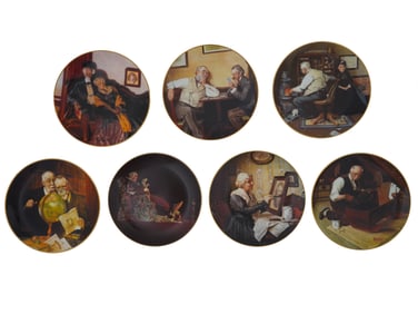 NORMAN ROCKWELL BY KNOWLES PORCELAIN PLATES IOB