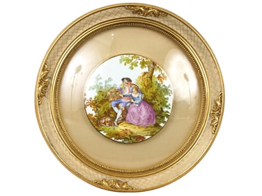 VINTAGE LIMOGES FRAGONARD PAINTED PORCELAIN WALL PLATE