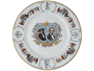 ABRAHAM LINCOLN AND WILLIAM PENN PORCELAIN PLATE
