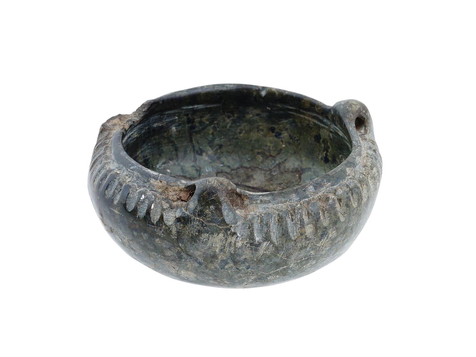 ANTIQUE NATURAL GRANITE STONE HANGING BOWL (1 of 6)