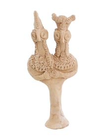 SYRIO HITITE TERRACOTTA TWO HEADED IDOL FIGURE