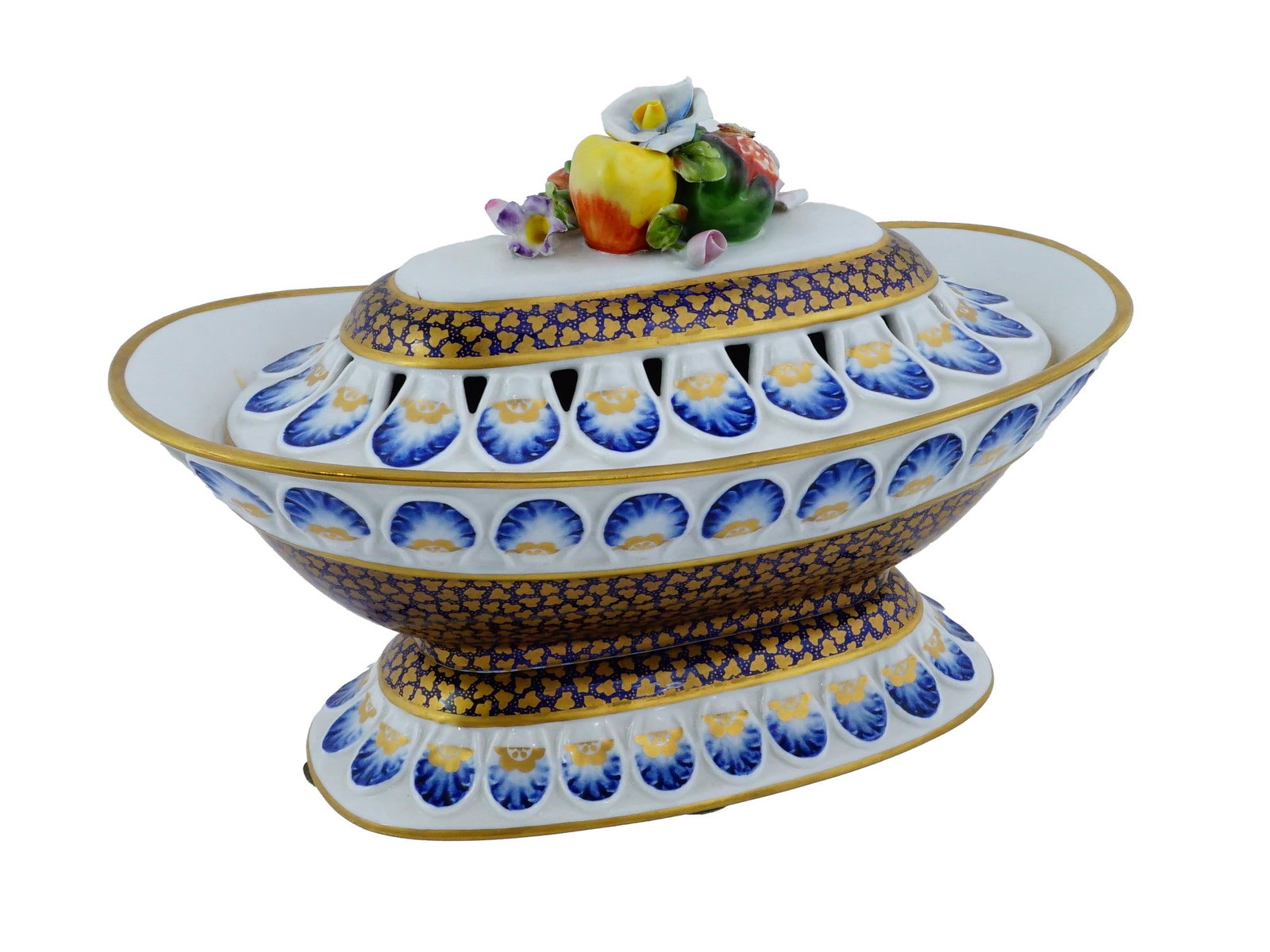 ANTIQUE FRENCH SEVRES LIDDED PORCELAIN SERVING BOWL (1 of 9)