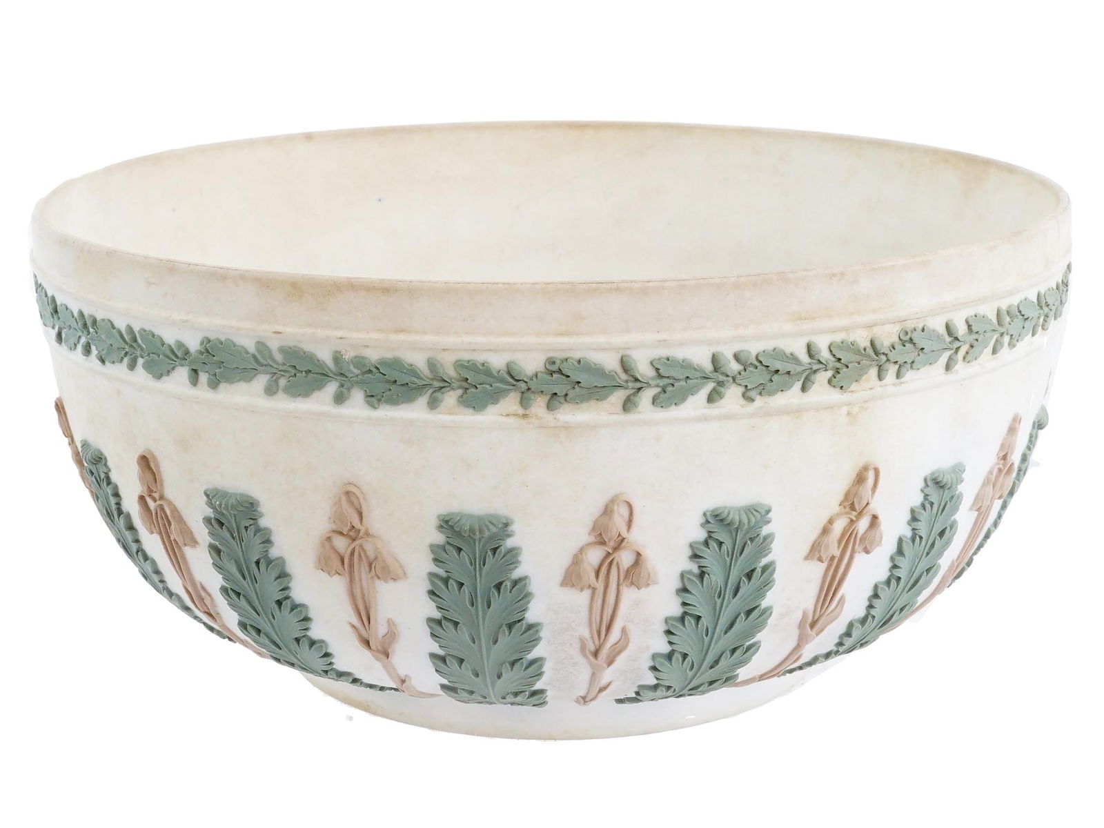 ATTR WEDGWOOD RELIEF FOLIAGE DESIGN JASPER WARE BOWL (1 of 7)