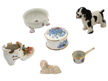 VINTAGE EUROPEAN PORCELAIN MINIATURE ITEMS