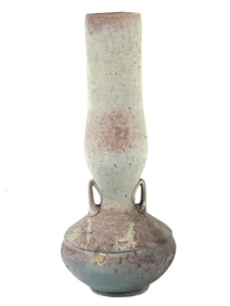AMERICAN HAND MADE HANDLED MATTE GLAZE CERAMIC VASE