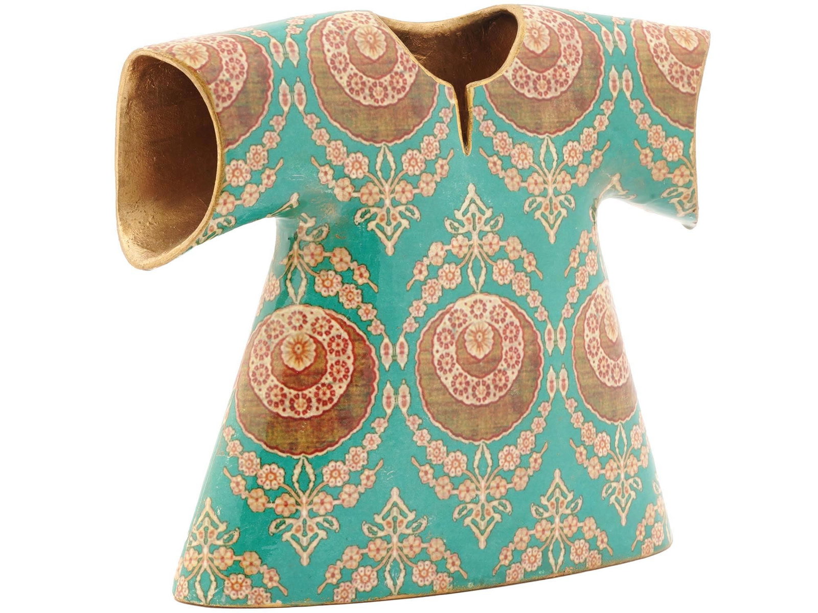 TURKISH ISLAMIC FIGURAL ENAMEL CERAMIC DRESS VASE (1 of 5)