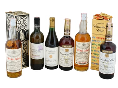 CANADIAN CLUB WHITE LABEL SEALED ALCOHOL BOTTLES