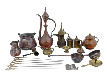 ISLAMIC BRONZE BRASS AND COPPER TABLEWARE