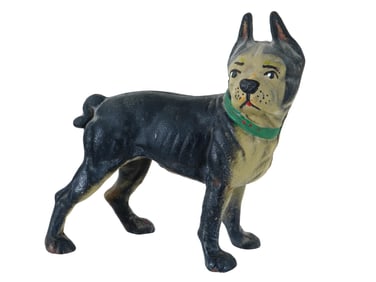 VINTAGE BOSTON TERRIER COLD PAINTED CAST IRON FIGURE