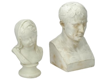 ANTIQUE FRENCH NAPOLEON AND CRYING CHILD BUSTS