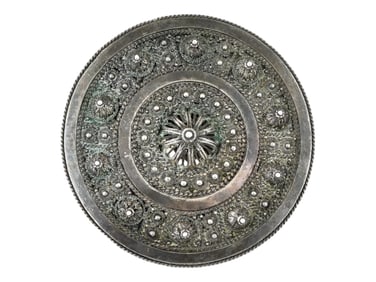 VINTAGE PALESTINIAN SILVER ETRUSCAN STYLE BROOCH