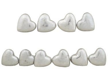 SET OF TEN VINTAGE HEART SHAPED METAL NAPKIN RINGS