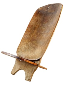 AFRICAN SENUFO CARVED WOODEN PALAVER BIRTHING CHAIR