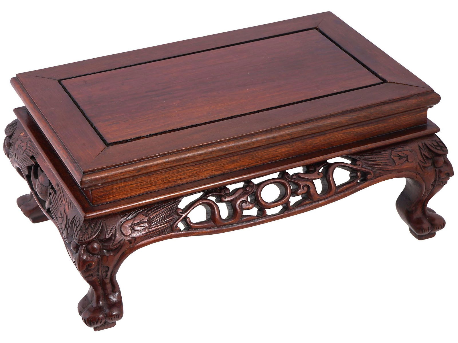 SMALL ASIAN STYLE CARVED WOODEN TABLE W DRAGONS (1 of 5)