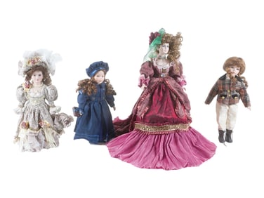 COLLECTION OF 4 VINTAGE AMERICAN PORCELAIN DOLLS