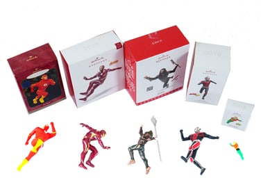 GROUP OF HALLMARK KEEPSAKE SUPERHERO ORNAMENTS