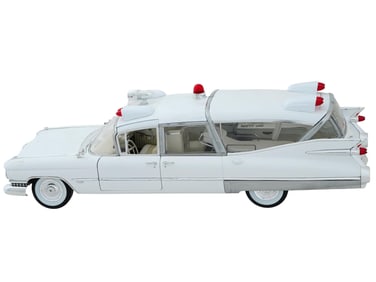 VTG GREENLIGHT CADILLAC AMBULANCE BRANCO MODEL 1959