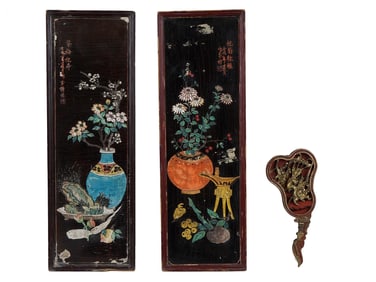 ANTIQUE CHINESE LATE QING DYNASTY WOODEN PANELS