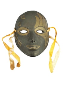 VINTAGE VENETIAN SOLID BRASS WALL THEATRICAL MASK
