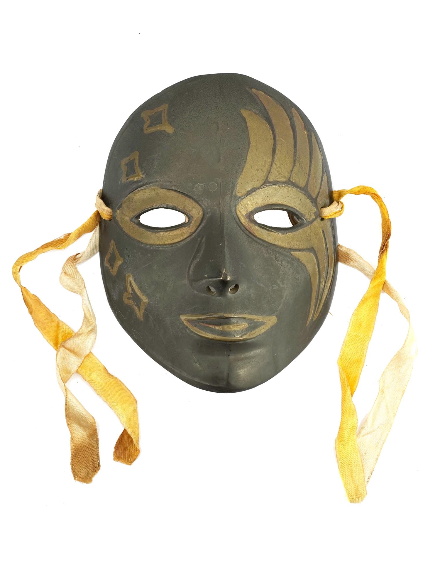 VINTAGE VENETIAN SOLID BRASS WALL THEATRICAL MASK (1 of 4)