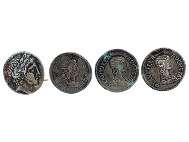TWO PAIRS OF ANCIENT ROMAN MANNER COIN CLIPS