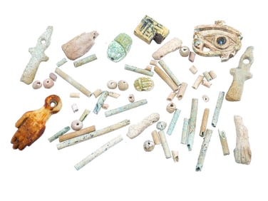 ANCIENT EGYPTIAN FAIENCE BEADS AND SACRED ARTIFACTS