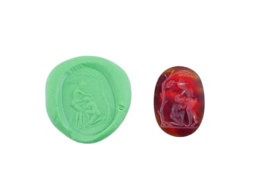 CARVED STONE INTAGLIO ANCIENT ROMAN EROTIC SCENE