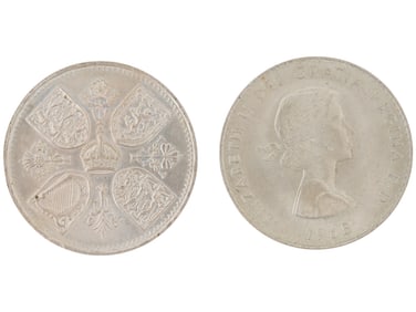VINTAGE BRITISH COINS QUEEN ELIZABETH II 1953 AND 1965