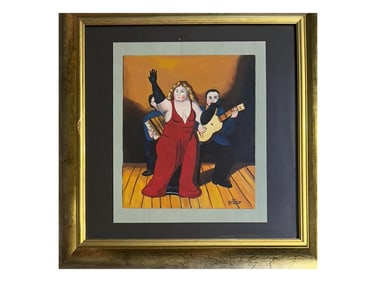 COLOMBIAN PAINTING SIGNED FERNANDO BOTERO W COA