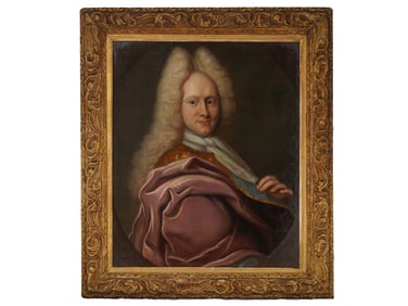 ANTIQUE 18TH C DUTCH MALE PORTRAIT OIL PAINTING