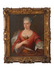 18TH CENTURY FRENCH FEMALE PORTRAIT OIL PAINTING