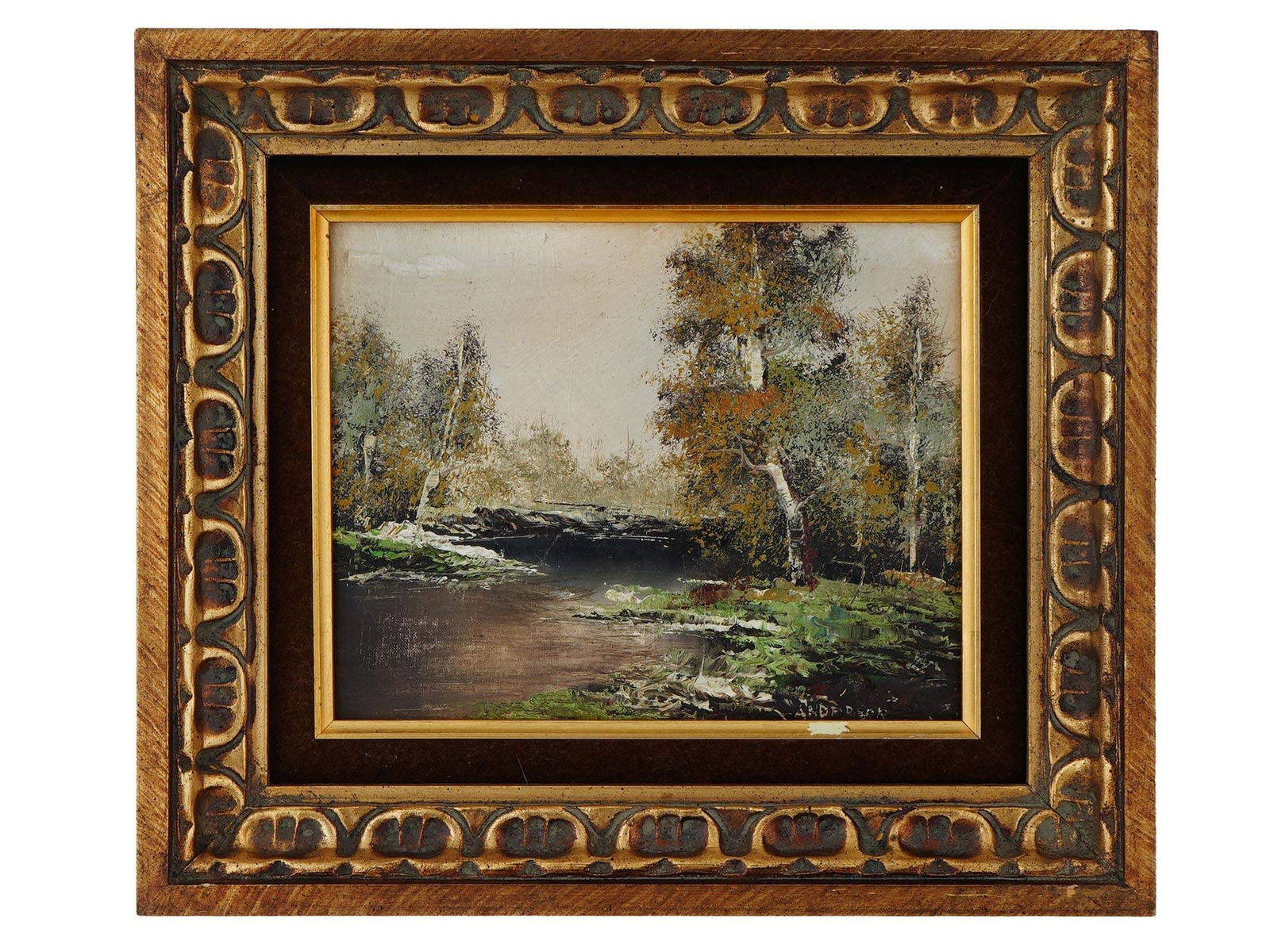 VINTAGE LANDSCAPE OIL PAINTING SIGNED ANDERSON (1 of 4)
