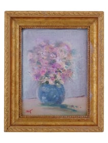 VINTAGE FLORAL STILL LIFE OIL PAINTING SIGNED