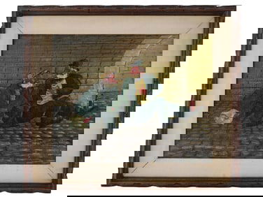 MID CENT GENRE OIL PAINTING SIGNED GUERIN
