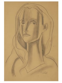 FRANCOISE GILOT MANNER PORTRAIT PENCIL PAINTING