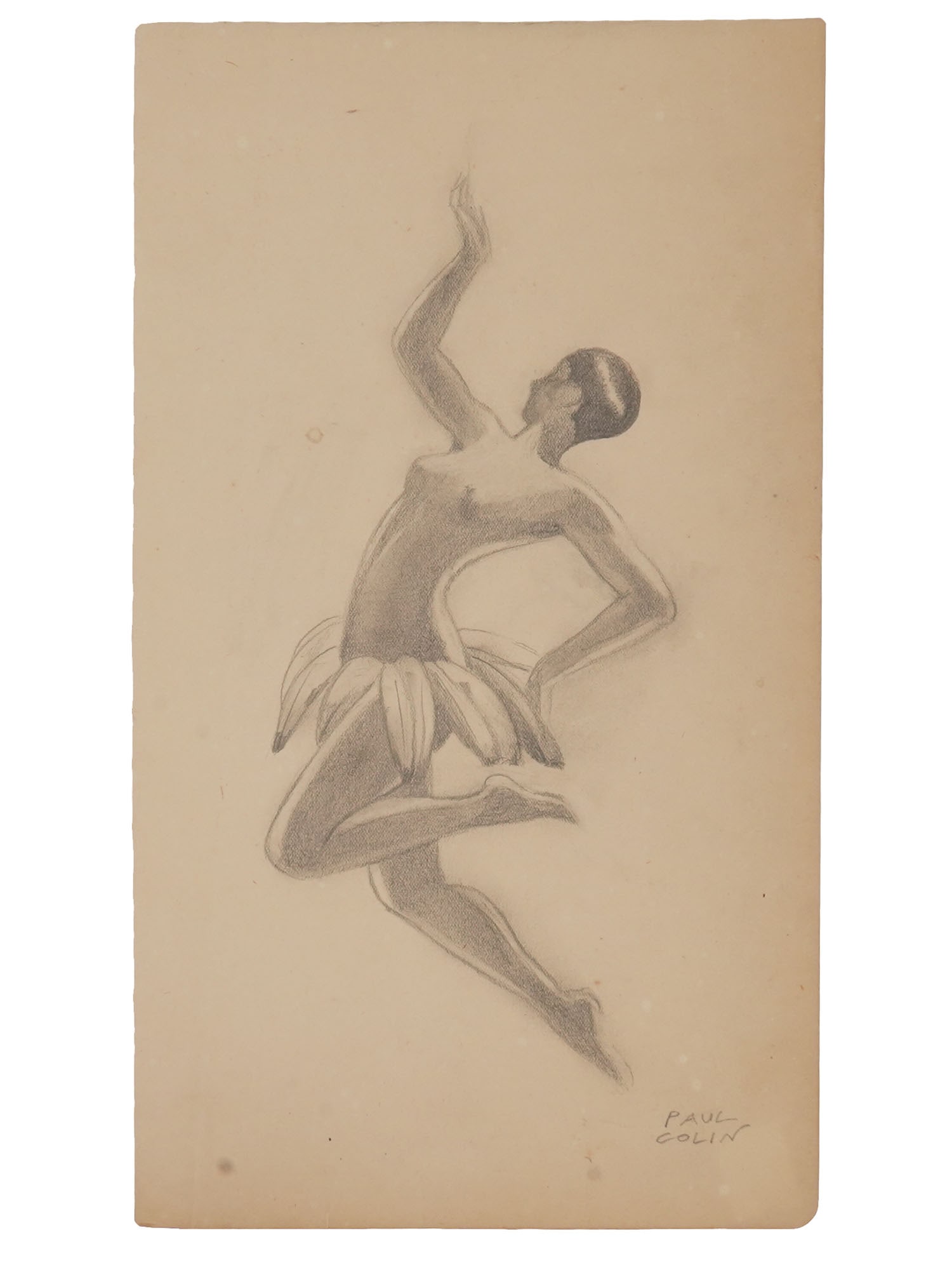 ART DECO DANCER PENCIL PAINTING SIGNED PAUL COLIN (1 of 4)