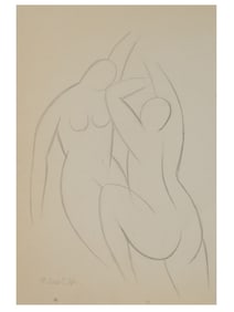 HENRI MATISSE MANNER FRENCH NUDE PENCIL PAINTING