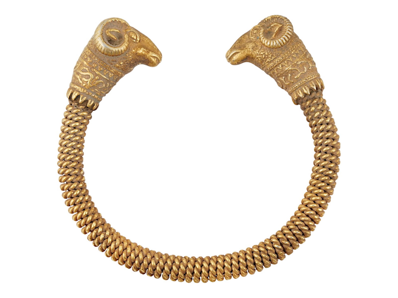 PERSIAN ACHAEMENID STYLE GOLD PLATED BRACELET 20TH C (1 of 4)